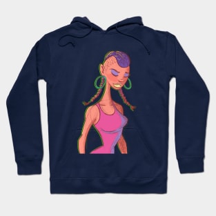 Pigtail Braids Girl by IAMO Hoodie